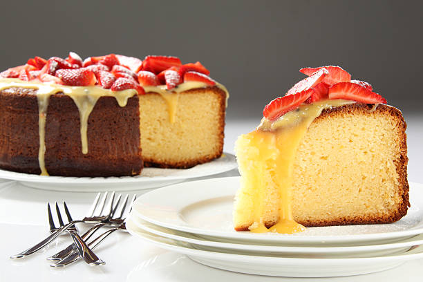 Zitrone Kuchen mit Erdbeeren – Foto