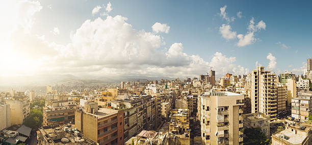 Bela vista panorâmica para Beirute - foto de acervo