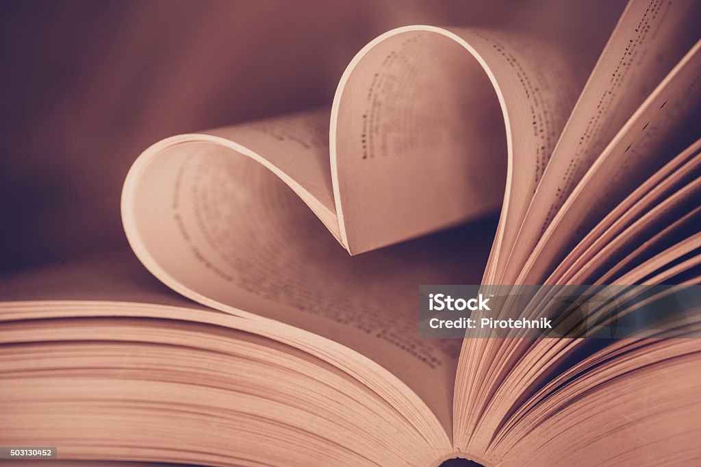 Heart book page - vintage effect style pictures Book Stock Photo
