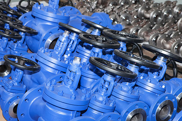 istock Industrial background from part of valves 503131312