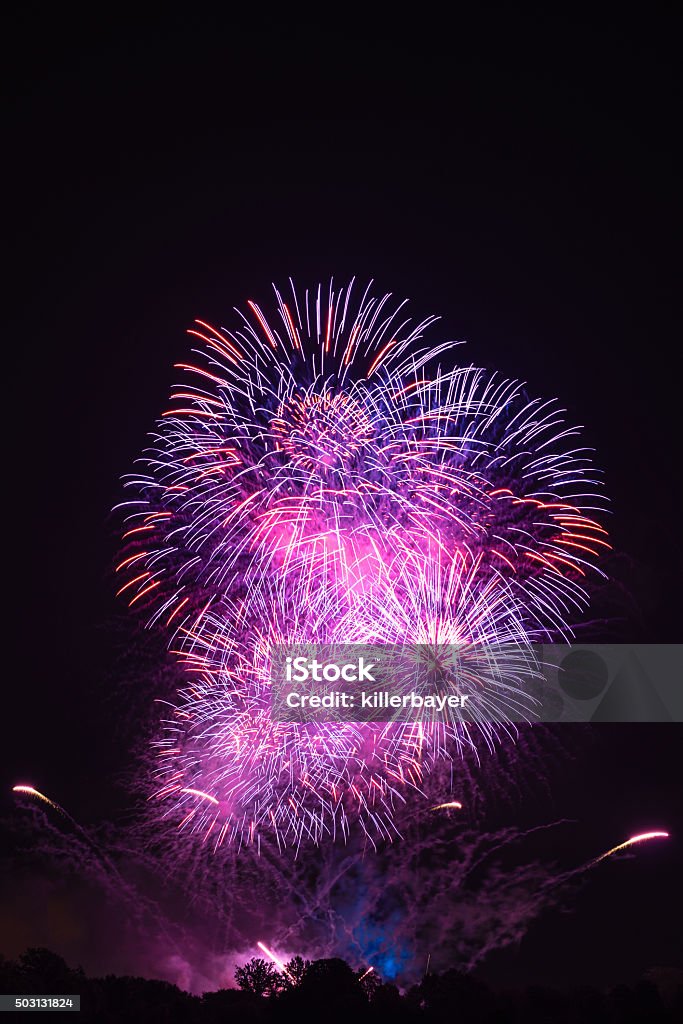 Fireworks with space for your text Colorful fireworks with copy space on top - insert your own text Blue Stock Photo