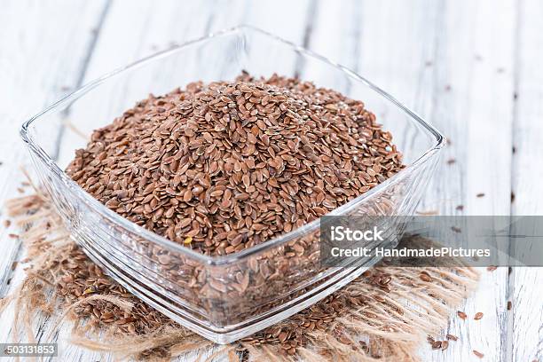 Bowl With Linseeds Stock Photo - Download Image Now - Agriculture, Bowl, Brown