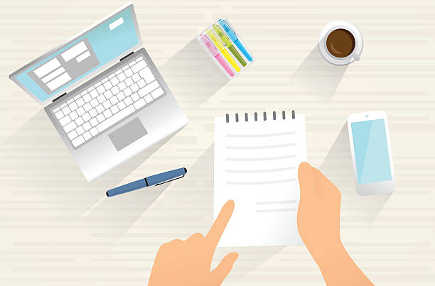 Contract on table vector art illustration