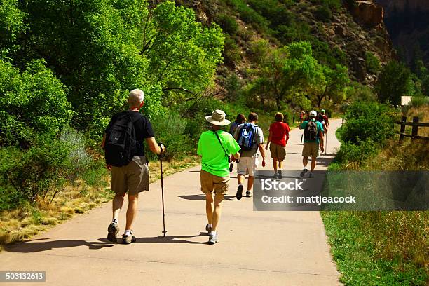 Hikers En Un Entorno Trek Foto de stock y más banco de imágenes de Colorado - Colorado, Excursionismo, Grupo de personas
