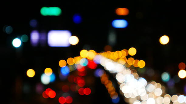 istock Background of blurred traffic and ads in CBD 503135114