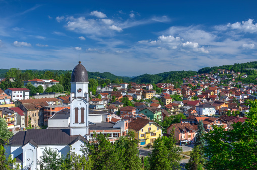Panorama of town Bosanska Krupa in Bosnia