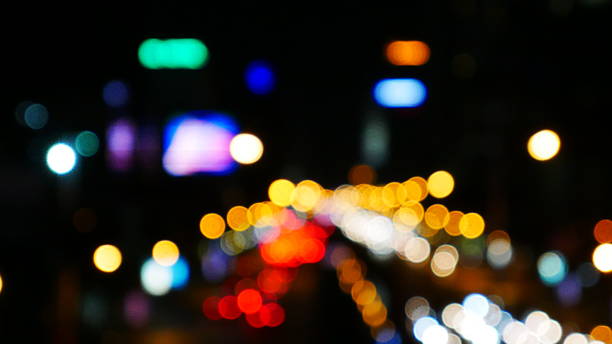 istock Background of blurred traffic and ads in CBD 503135136