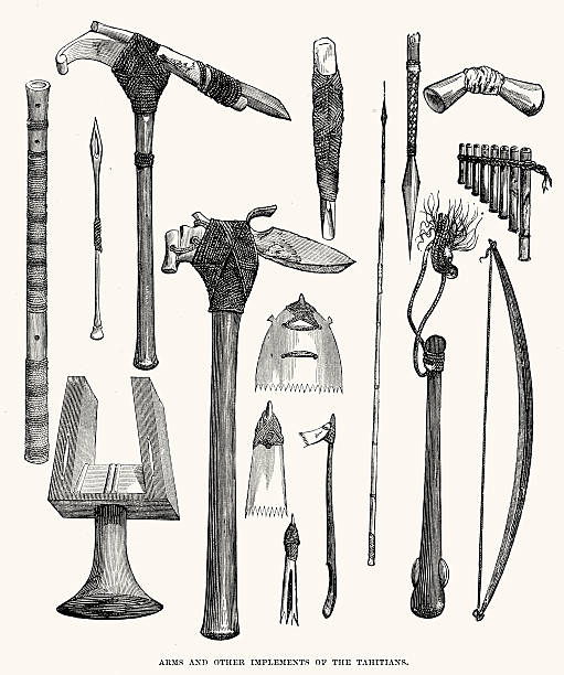 オーストラリアのアボリジニの武器木彫り1893年に出版 - アボリジニ