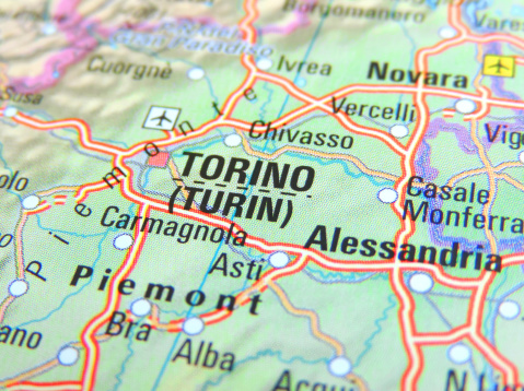 Map of Turin, Italy.
