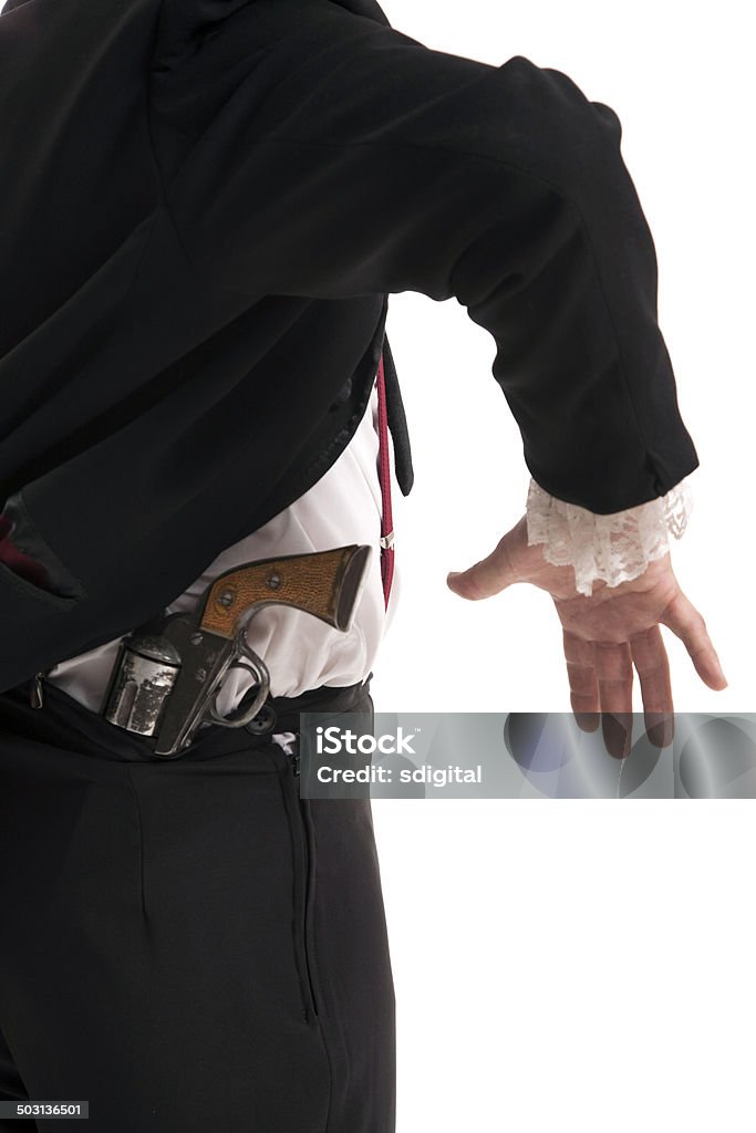 Homem segurando uma arma por trás da sua parte - Royalty-free 30-39 Anos Foto de stock