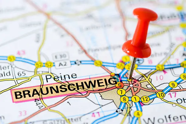 European cities on map series: Braunschweig