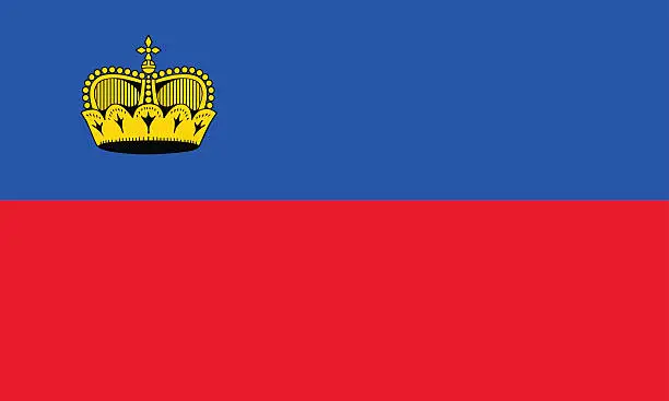 Vector illustration of Standard Proportions for Liechtenstein Flag