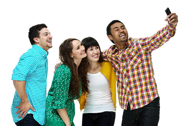 istock Group of young people taking selfie 503139097