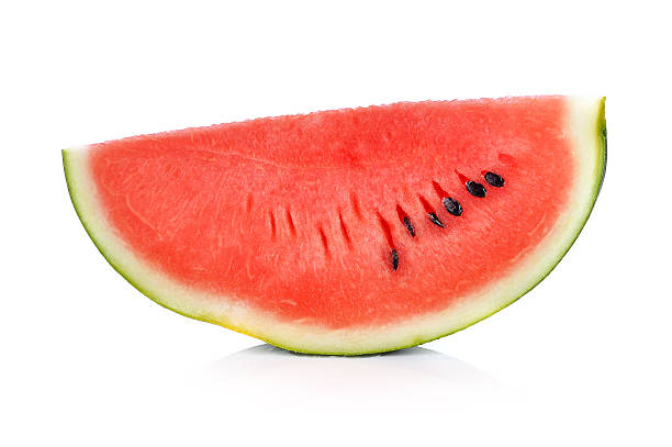 istock Slice of watermelon on white background 503139640