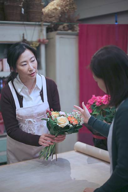 istock Selling flowers at  Flower shop 503142046