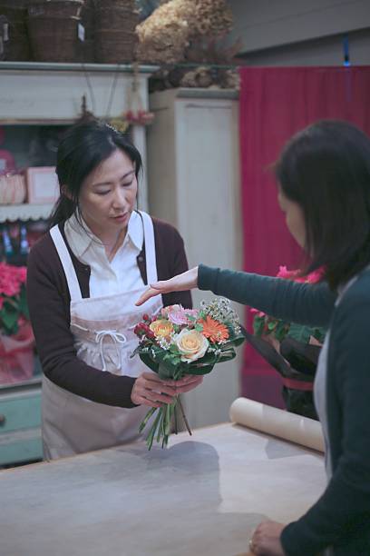 istock Selling flowers at  Flower shop 503142052