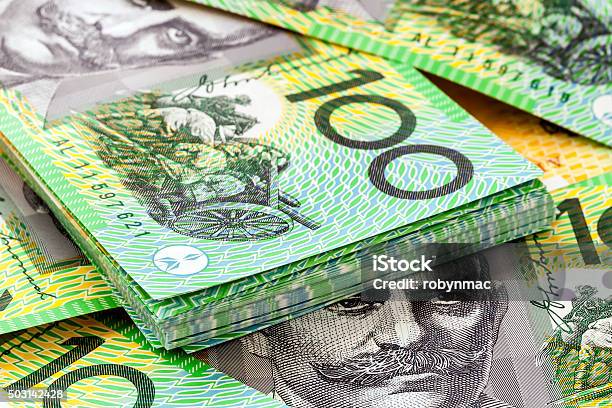 Australian One Hundred Dollar Bills Stock Photo - Download Image Now - Australian Currency, Currency, Australia