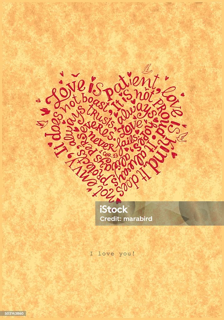 LOVE letter Hand-painted and rendering as vector illustration.  Beige stock vector