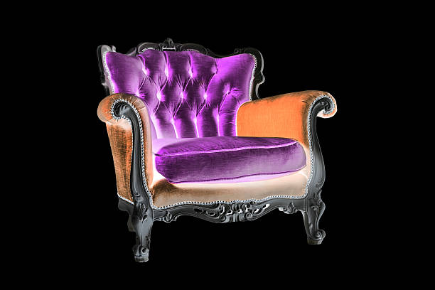 istock Violet and orange armchair  on the black background 503144940