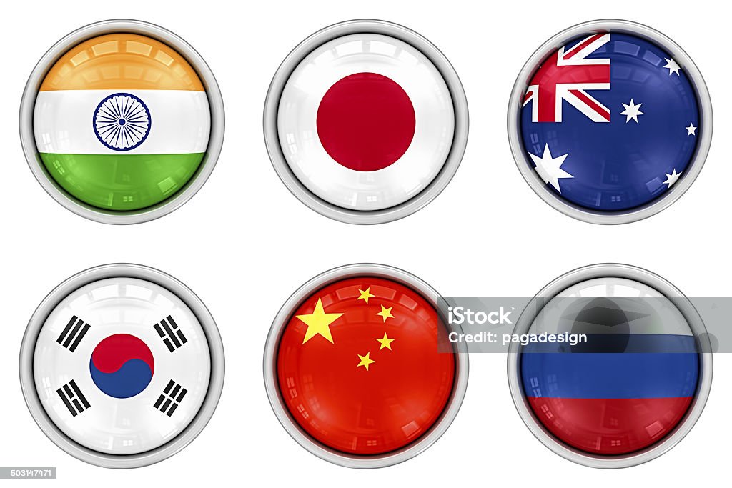 asian Flaga przyciski - Zbiór zdjęć royalty-free (Indie)