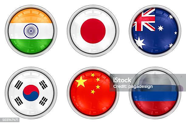 Asian Flaga Przyciski - zdjęcia stockowe i więcej obrazów Indie - Indie, Obraz stworzony cyfrowo, Flaga Chin