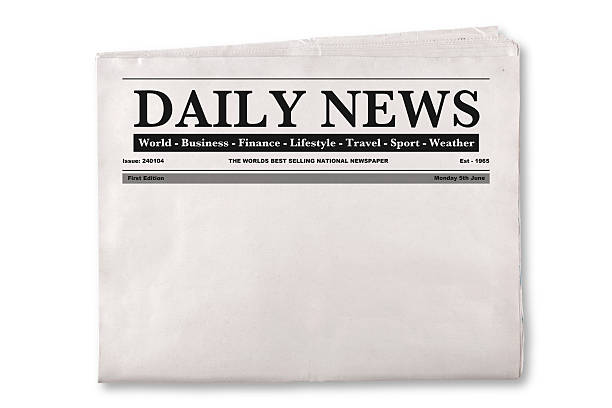 Blank Daily Newspaper Mock up of a blank Daily Newspaper with empty space to add your own news or headline text and pictures. newspaper headline stock pictures, royalty-free photos & images