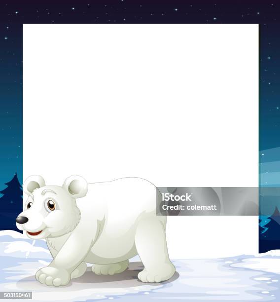 Ilustración de Plantilla De Vacío Con Un Oso Polar y más Vectores Libres de Derechos de Animal - Animal, Anuncio, Cartel