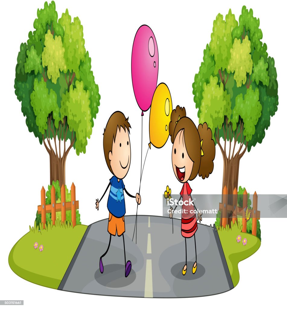 Lovers in the middle of the street Illustration of the lovers in the middle of the street on a white background Adult stock vector