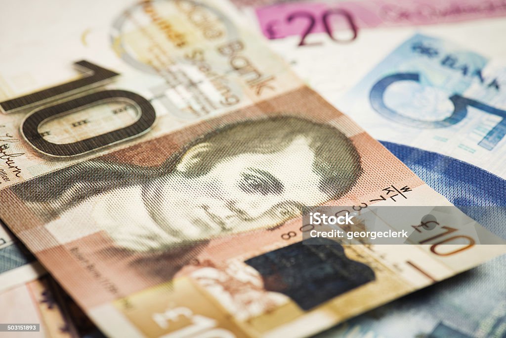 Scottish £ 10 nota con Robert Burns - Foto stock royalty-free di Scozia