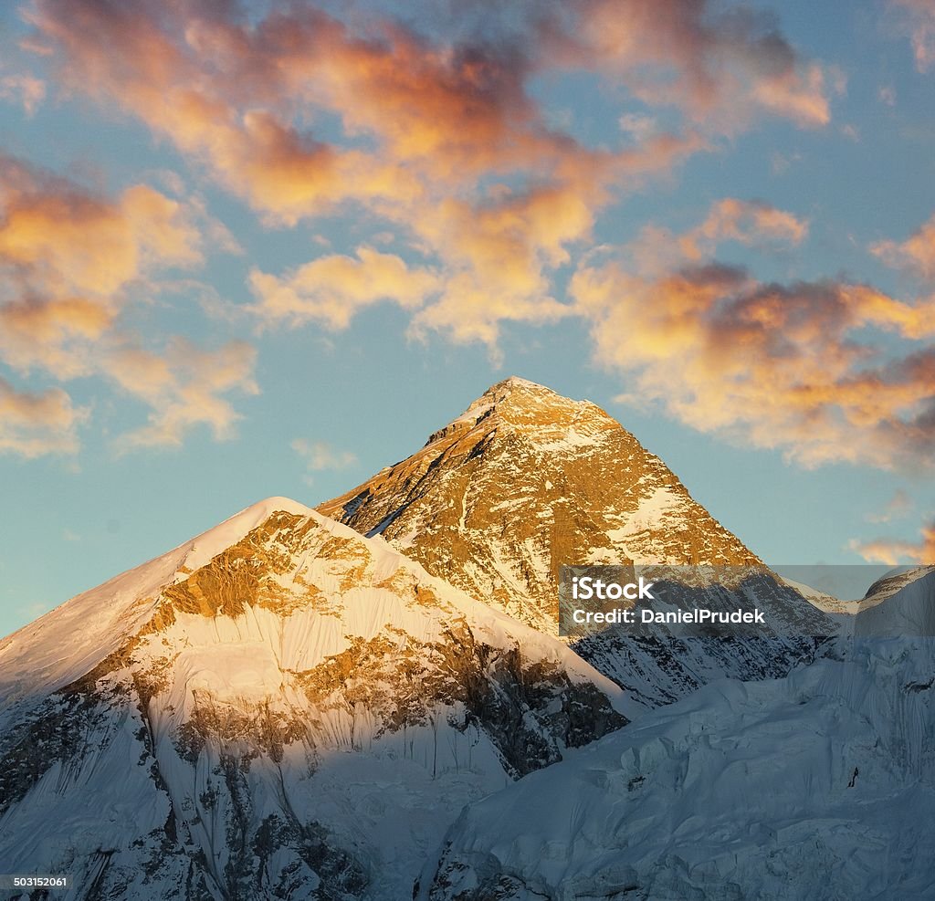 Evening view of Everest from Kala Patthar Evening view of Everest from Kala Patthar - trek to Everest base camp - Nepal Adventure Stock Photo