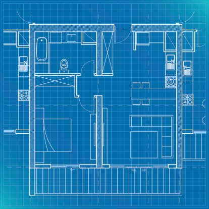 one bedroom flat plan blueprint