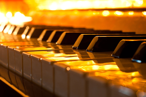 The keyboard of the piano