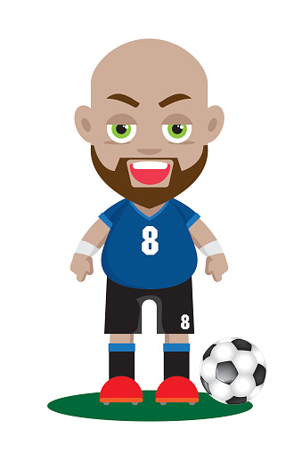 Soccer Player Vector Stock Illustration - Download Image Now - 2015, Adult,  Cartoon - iStock