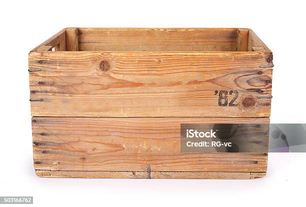 Wooden Crate Contains Clipping Path Stock Photo - Download Image Now - Crate, Box - Container, Wood - Material