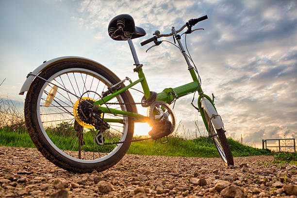 istock Bicycles parked on a dirt road during sunset 503167138