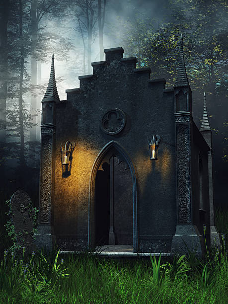 istock Old stone chapel in the woods 503168906