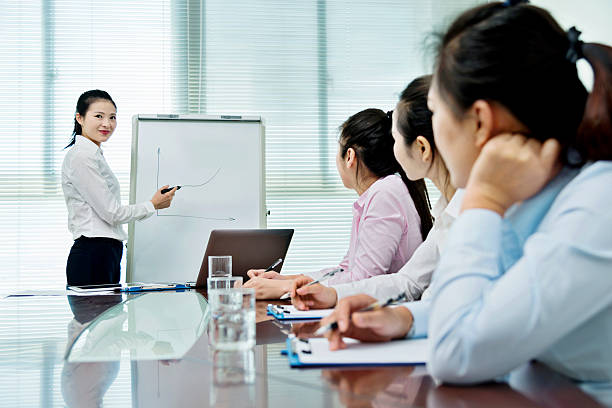 istock Businesswoman giving a presentation 503170380