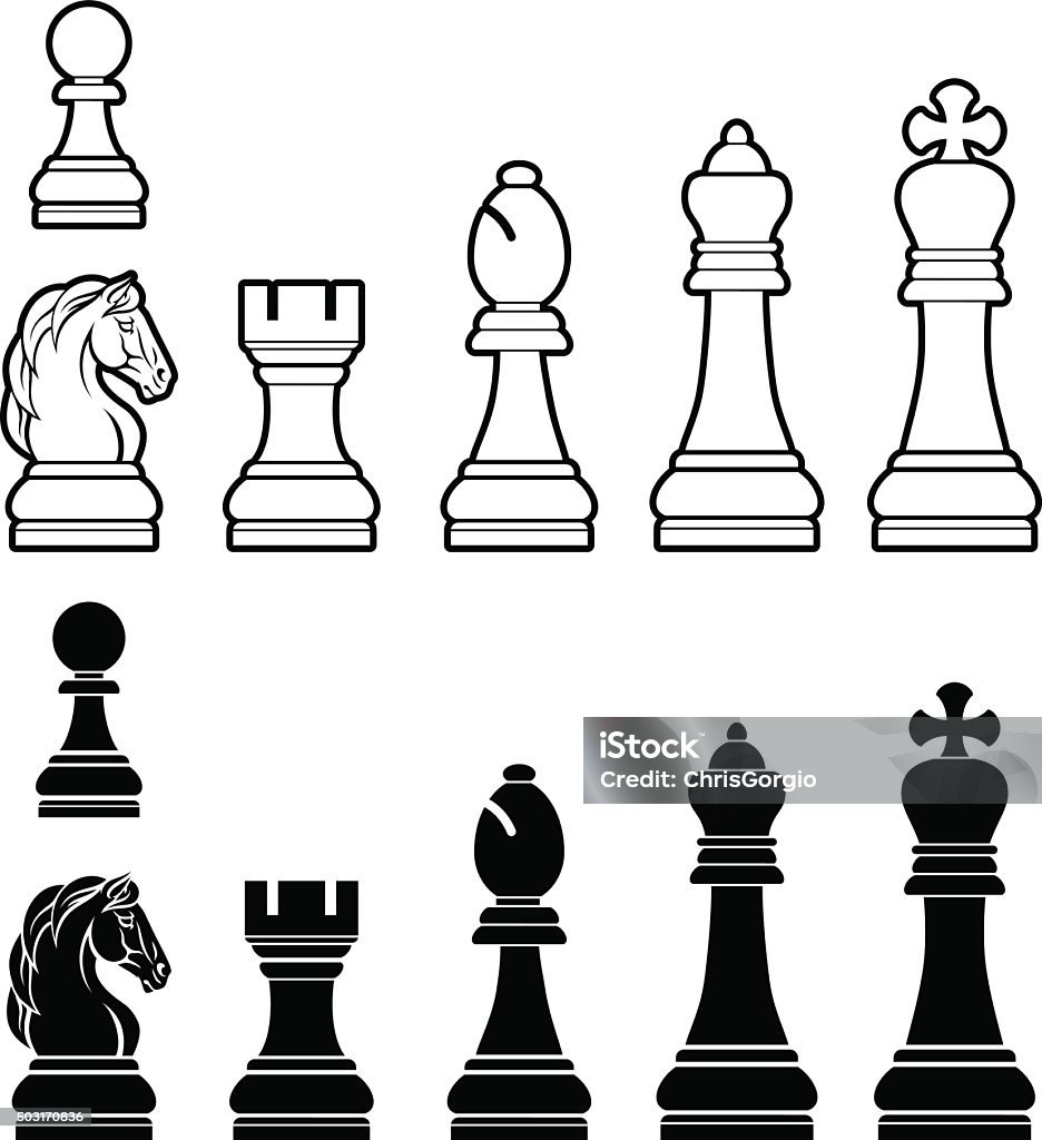 Vetores de Conjunto De Peças De Xadrez e mais imagens de Bispo - Peça de  xadrez - Bispo - Peça de xadrez, Branco, Cavalo - Peça de xadrez - iStock
