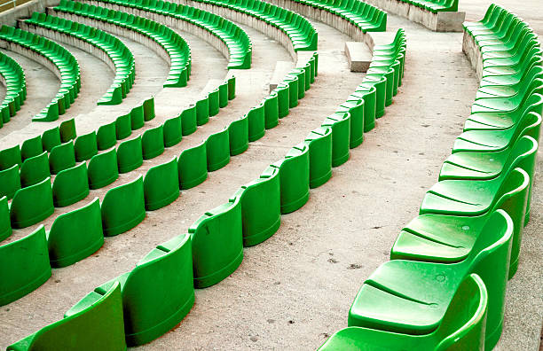 Empty stadium seats stock photo