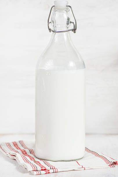 istock Fresh milk in old fashioned bottle 503173187
