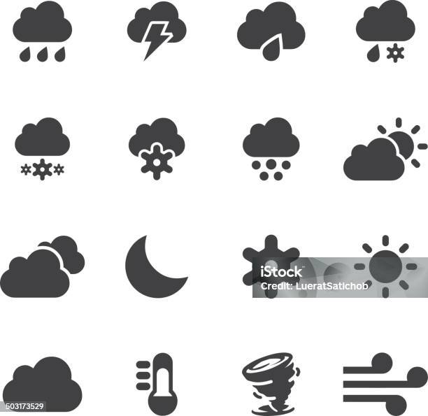 Weather Silhouette Icons 2 Eps10 Stock Illustration - Download Image Now - Icon Symbol, Tornado - Catamaran, Tornado