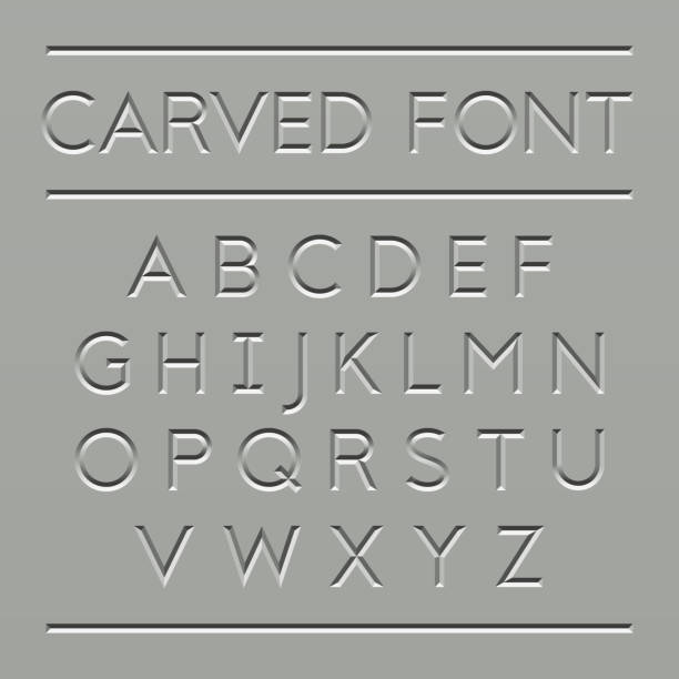 Carved font design Vector illustration with transparent effect. Eps10. frieze stock illustrations