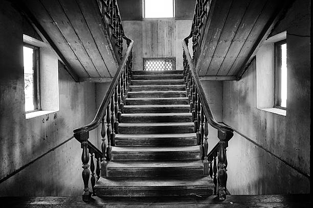 istock Ancient stairs Colonial style in abandoned house 503174237