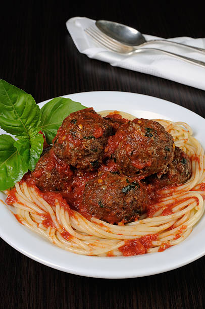 istock Meatballs in tomato sauce with spaghetti 503174247