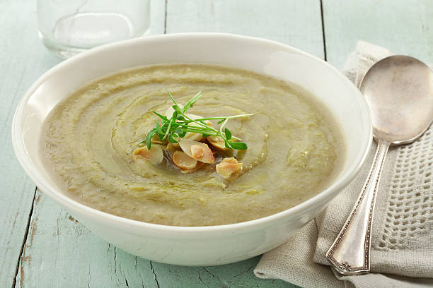 istock Bowl of Green Split Pea Vegetable Soup 503174781