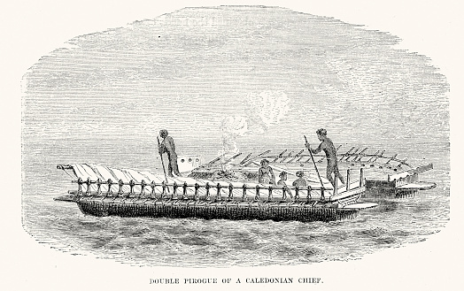 Double Pirogue od a Caledonian chief, 1873