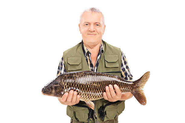 istock Mature fisherman holding a fresh fish 503175425