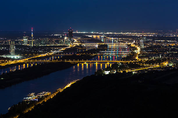 istock Vienna, aerial view at night 503176925