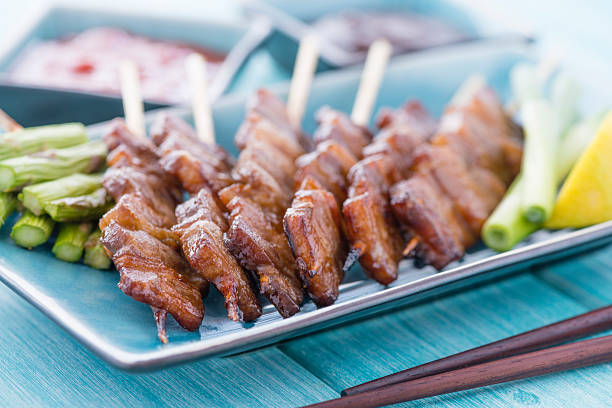 kushiyaki （くしやき) - 焼き鳥 japanese culture spit roasted 日本食 ストックフォトと画像