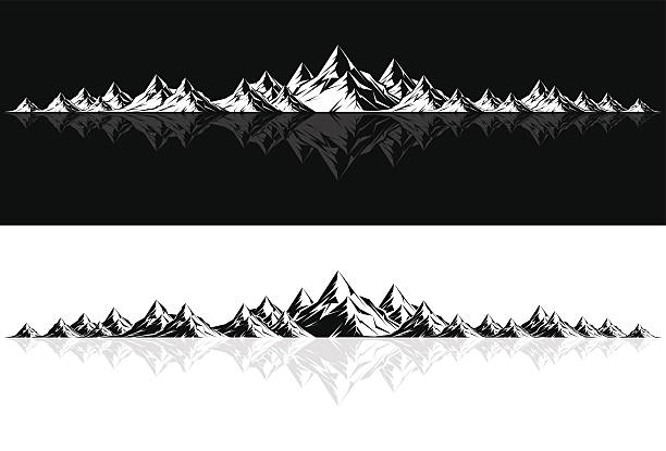 Mountain Range mit Reflexion – Vektorgrafik